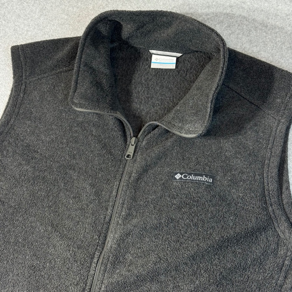 Columbia Mens Steens Mountain Full Zip Fleece Vest Charcoal Gray L XM1024